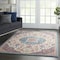 Homeroots 4 x 6 ft. Pink & Blue Floral Medallion Area Rug 385529 - alternate 5